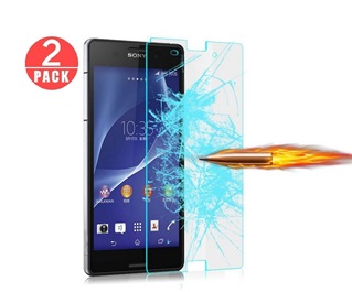 Screenprotector Tempered Glas folie voor Sony Xperia Z1 Duo Pack/2 stuks