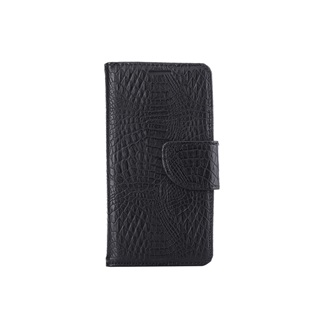 Hoesje voor Samsung Galaxy Grand Prime G530 Boek Hoesje Book Case Croco Zwart Print