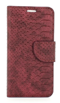 Hoesje voor Samsung Galaxy S3 Mini i8190 i8200 Boek Hoesje Book Case Schubben Bordeaux Rood