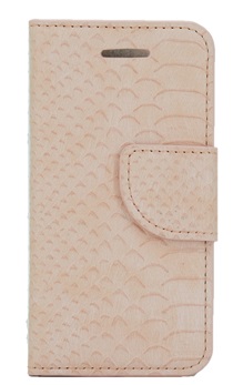 Hoesje voor Samsung Galaxy S6 Edge G925 - Book Case - Schubben Print - Licht Roze Soft Pink - geschikt voor 3 pasjes