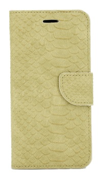 Hoesje voor Samsung Galaxy J1 2016 J120 - Book Case - Schubben Print - Taupe - geschikt voor 3 pasjes