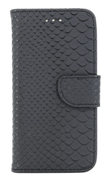 Hoesje voor LG G5 H850 - Book Case - Schubben Print - Zwart - geschikt voor 3 pasjes