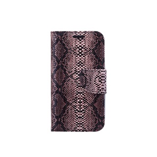 Hoesje voor Sony Xperia Z5 Boek Hoesje Book Case Slangen Print Donker Bruin