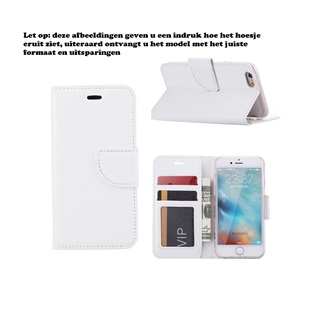 Hoesje voor One Plus 2 One Plus Two Boek Hoesje Book Case Wit