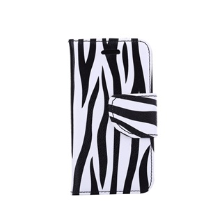 Hoesje voor Samsung Galaxy S5 Mini G800 Boek Hoesje Book Case Zebra Print