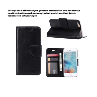 Hoesje voor One Plus 2 One Plus Two Boek Hoesje Book Case Zwart