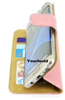 Boekhoesje - Bookcase - Samsung Galaxy S7 Edge - Licht Roze