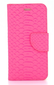 Hoesje voor Samsung Galaxy Grand Prime G530 Boek Hoesje Book Case Pink Schubben Print