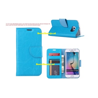 Hoesje Voor Samsung Galaxy S6 Edge Plus G928 - Book Case Turquoise