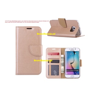 Hoesje voor Samsung Galaxy J1 J100 2015 - Book Case Goud