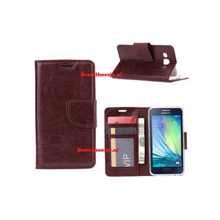 Hoesje voor Samsung Galaxy A3 2015 A300 - Book Case Bruin