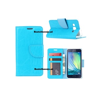 Hoesje voor Samsung Galaxy A3 2015 A300 - Book Case Turquoise