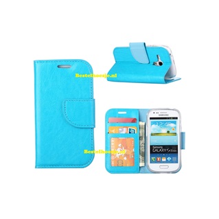 Hoesje voor Samsung Galaxy S3 Mini i8190 i8200 - Book Case Turquoise