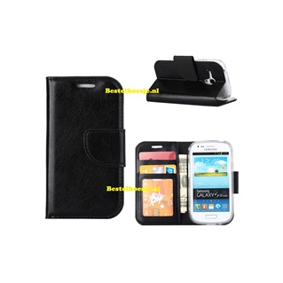 Hoesje voor Samsung Galaxy S3 Mini i8190 i8200 - Book Case Zwart