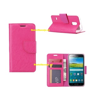 Hoesje voor Samsung Galaxy S5 Mini G800 - Book Case Pink