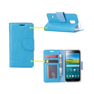 Hoesje voor Samsung Galaxy S5 Mini G800 - Book Case Turquoise