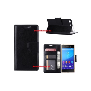 Hoesje voor Sony Xperia M5 - Book Case Zwart