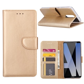 Xssive Hoesje voor Huawei Mate 10 Lite - Book Case - Geschikt voor 3 pasjes - Goud