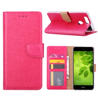 Hoesje voor Huawei Nova 2 Plus Book Case - geschikt voor 3 pasjes - Pink