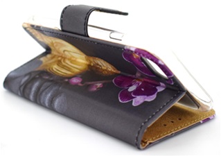 Hoesje voor Apple iPhone 6 Plus/6S Plus - Book Case - Boeddha met Bloemen