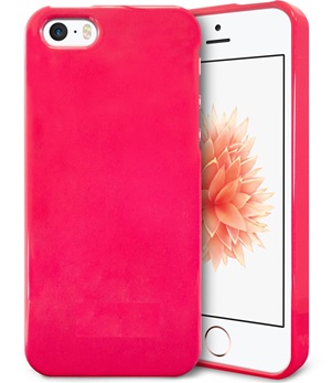 TPU Back Case voor Apple iPhone 5 iPhone 5s iPhone SE - Back cover - TPU - Gelly - Raspberry Pink