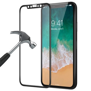 Atouchbo - Premium Full Cover Glasfolie voor Apple iPhone X - Tempered Glass - Zwart