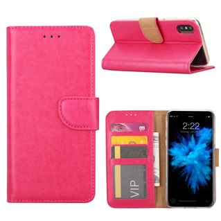 Hoesje voor Apple iPhone X Boek Hoesje Book Case - Pink