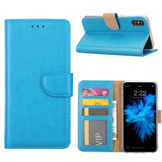 Hoesje voor Apple iPhone X Boek Hoesje Book Case - Turquoise