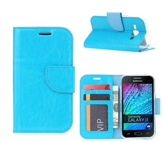 Boek Hoesje Book Case  voor Samsung Galaxy J1 J100 2015 - Turquoise