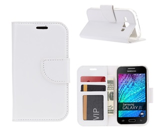 Boek Hoesje Book Case  voor Samsung Galaxy J1 J100 2015 - Wit