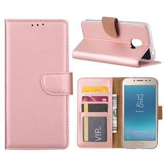 Hoesje voor Samsung Galaxy J2 Pro (2018) J250 / Samsung Galaxy Grand Prime Pro - Book Case - geschikt voor 3 pasjes - Rose Goud