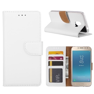 Hoesje voor Samsung Galaxy J2 Pro (2018) J250 / Samsung Galaxy Grand Prime Pro - Book Case - geschikt voor 3 pasjes - Wit