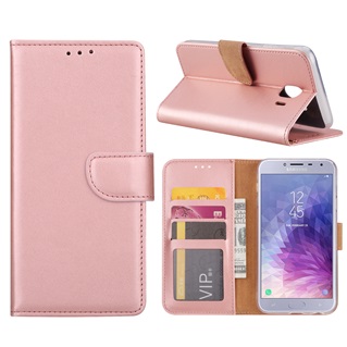 Hoesje voor Samsung Galaxy J4 (2018) J400 - Book Case - geschikt voor 3 pasjes - Rose Goud