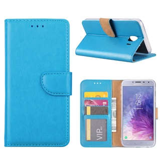 Hoesje voor Samsung Galaxy J4 (2018) J400 - Book Case - geschikt voor 3 pasjes - Turquoise