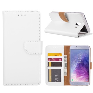Hoesje voor Samsung Galaxy J4 (2018) J400 - Book Case - geschikt voor 3 pasjes - Wit