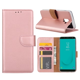 Hoesje voor Samsung Galaxy J6 (2018) J600 - Book Case - geschikt voor 3 pasjes - Rose Goud