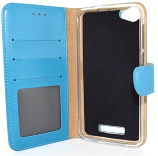 Hoesje voor Wiko Jerry Max - Book Case - geschikt voor 3 pasjes - Turquoise