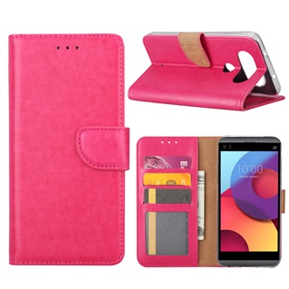 Xssive Hoesje voor LG Q8 - Book Case - Geschikt voor 3 pasjes - Pink