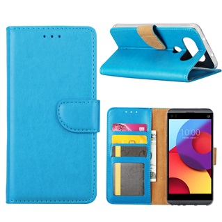 Xssive Hoesje voor LG Q8 - Book Case - Geschikt voor 3 pasjes - Turquoise