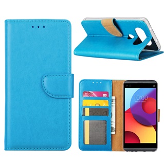 Xssive Hoesje voor LG Q8 - Book Case - Geschikt voor 3 pasjes - Turquoise