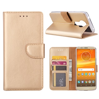 Hoesje voor Motorola Moto E5 Plus - Book Case - geschikt voor 3 pasjes - Goud