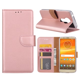 Hoesje voor Motorola Moto E5 Plus - Book Case - geschikt voor 3 pasjes - Rose Goud