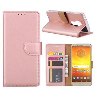 Hoesje voor Motorola Moto E5 - Book Case - geschikt voor 3 pasjes - Rose Goud