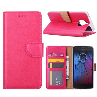 Hoesje voor Motorola Moto G5S Book Case - geschikt voor 3 pasjes - Pink