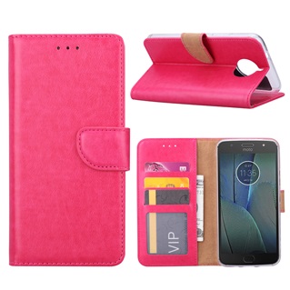 Hoesje voor Motorola Moto G5S Plus Book Case - geschikt voor 3 pasjes - Pink