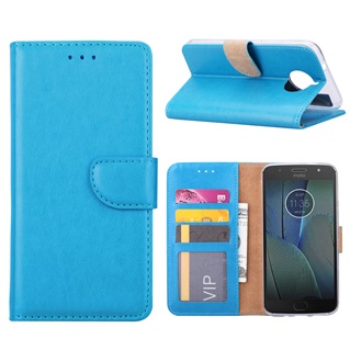 Hoesje voor Motorola Moto G5S Plus Book Case - geschikt voor 3 pasjes - Turquoise