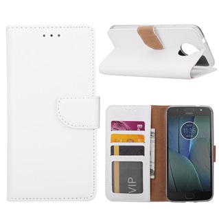 Hoesje voor Motorola Moto G5S Plus Book Case - geschikt voor 3 pasjes - Wit