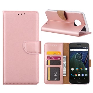 Hoesje voor Motorola Moto G6 Plus - Book Case - geschikt voor 3 pasjes - Rose Goud