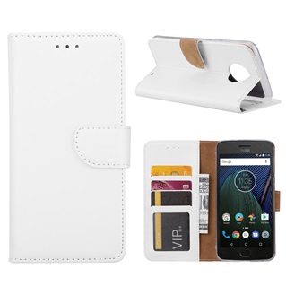 Hoesje voor Motorola Moto G6 Plus - Book Case - geschikt voor 3 pasjes - Wit