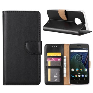 Hoesje voor Motorola Moto G6 Plus - Book Case - geschikt voor 3 pasjes - Zwart